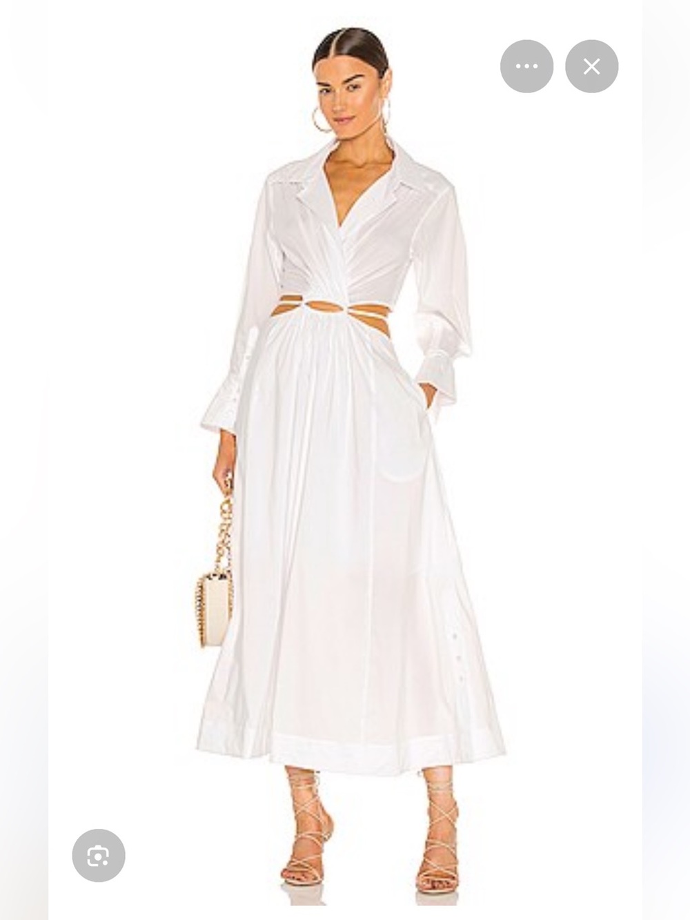 Jonathan Simkhai « Alex » White Cut-Out Pleated Maxi Skirt Dress